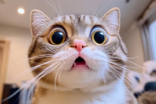 Ảnh mèo meme shock toàn phần, nhìn biểu cảm là biết có biến căng.