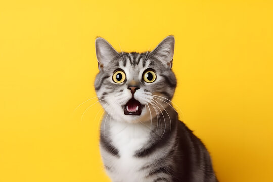 Ảnh meme mèo bất ngờ, trợn mắt nhìn camera như đang bị chất vấn tội lỗi.