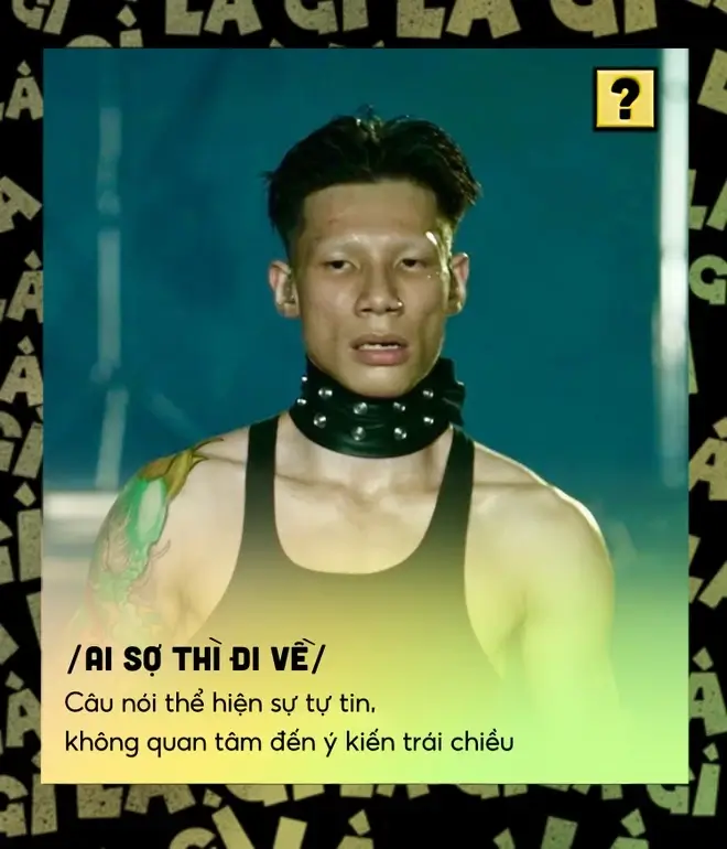 Ảnh meme ai sợ thì đi về giữa đám đông đang lùi dần