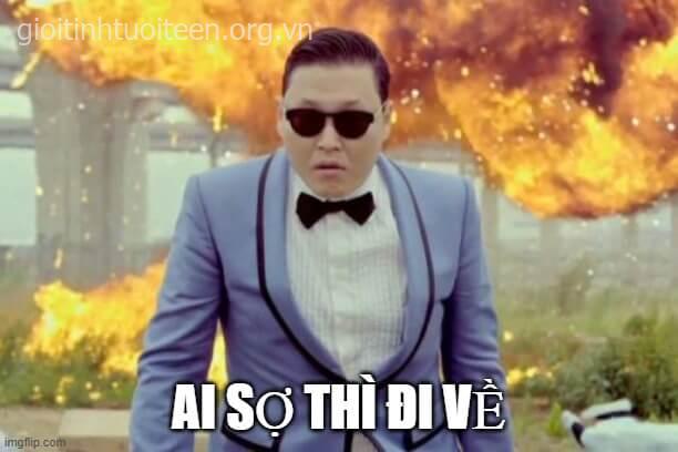 Hình meme ai sợ thì đi về, có thể dùng để mở drama nhẹ