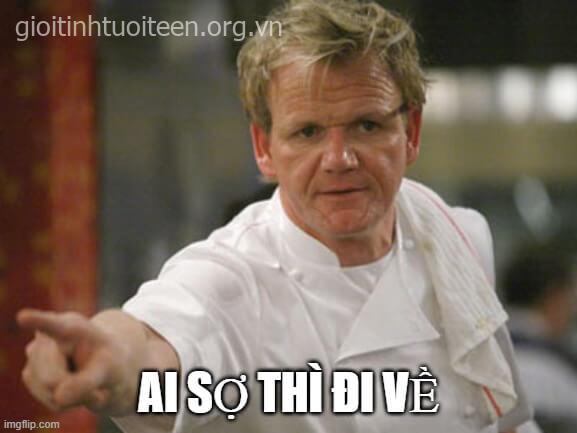 Hình meme ai sợ thì đi về, gửi vào lúc nhóm chat đang im lặng