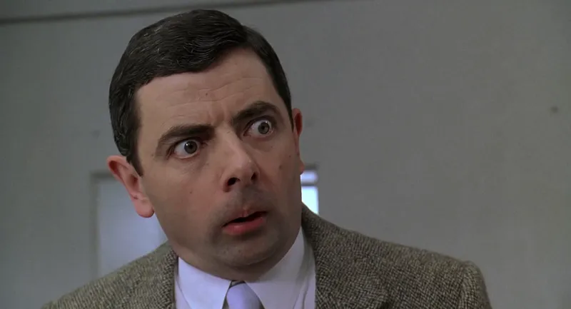 Biểu cảm Mr Bean bất ngờ nhưng lại cực kỳ đáng yêu.