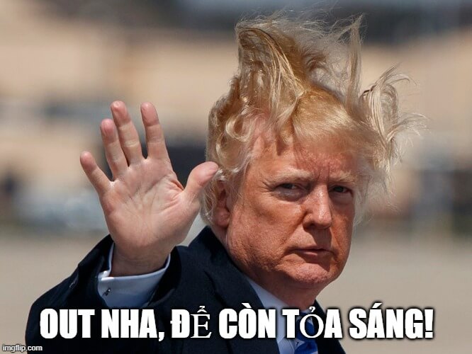 Khoảnh khắc chào tạm biệt của Donal Trump chân thật và dễ thương qua ảnh meme độc đáo.