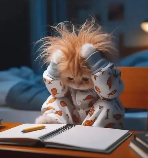 Meme mèo buồn gắn với mèo rơm rớm bên góc phòng