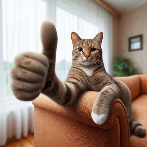 Meme mèo đồng ý mô phỏng mắt cong nhẹ như muốn khen bạn giỏi ghê