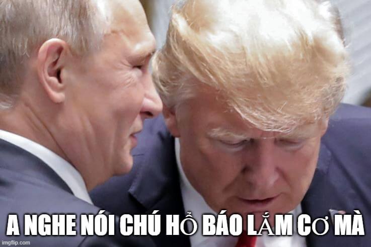 Đã bảo không sợ mà tay run như chơi piano - Putin và Donal Trump