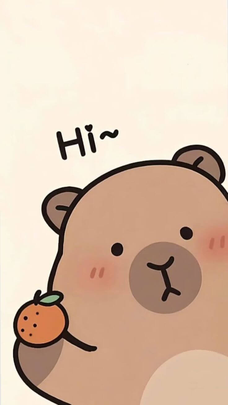 Capybara chibi say Hi