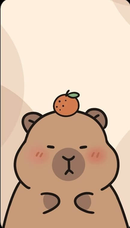 Capybara chibi ngại ngùng mắc cỡ