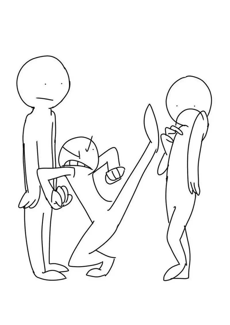 Meme đánh người nhẹ tay nhưng ánh mắt đầy sát khí troll.