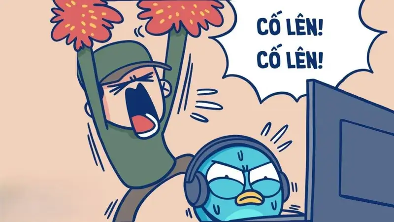 Hình meme thể hiện tinh thần vượt lên chính bản thân