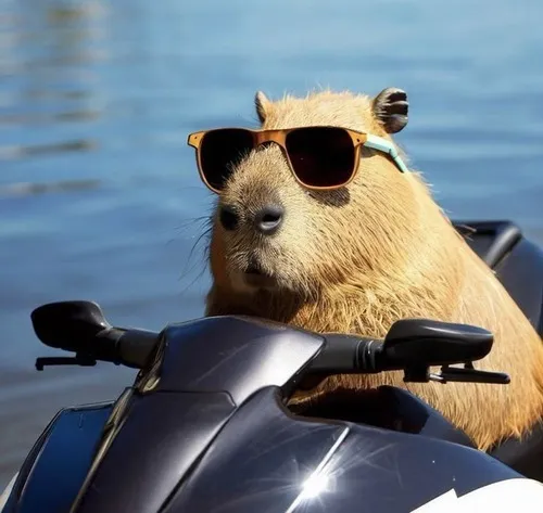 Ảnh meme phản chiếu chuột lang nước mở mắt sáng đầy long lanh.