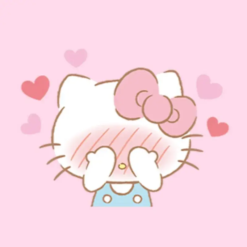 Hello Kitty với sự lúng túng và che mặt