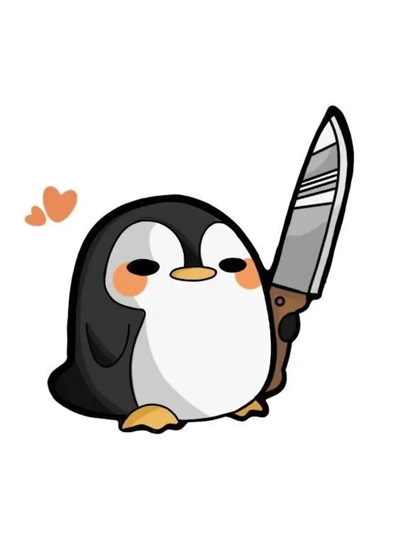 Chim cánh cụt cầm dao với phong thái của một sát thủ nghiệp dư