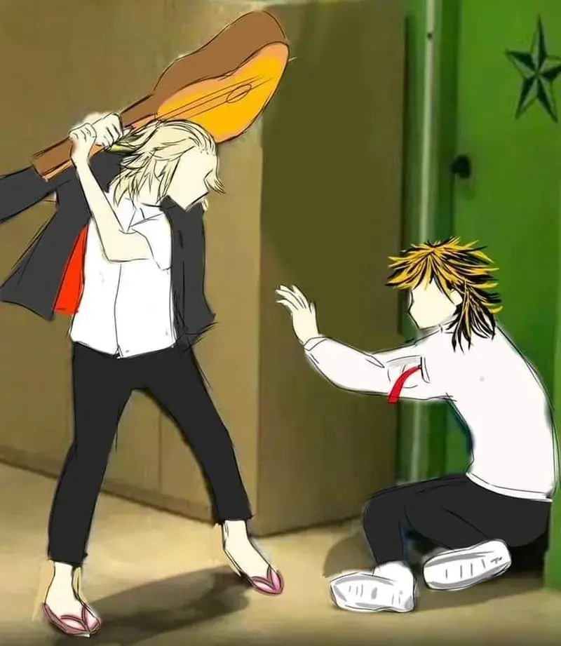 Meme đánh người mà bị đánh xong còn cười lại như không đau.