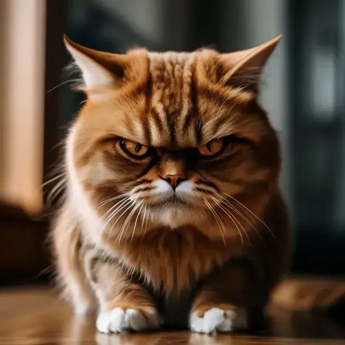 Ảnh chế mèo cáu gắt thể hiện bóng mắt tối lại tạo cảm giác bất mãn