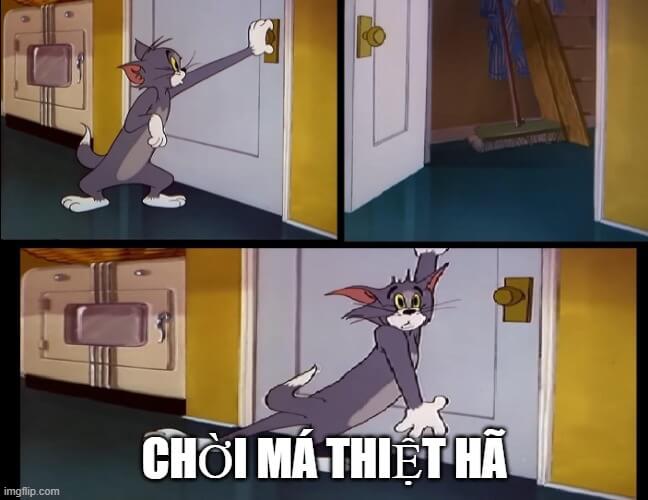 Mèo Tom sợ xanh mặt, đứng không vững