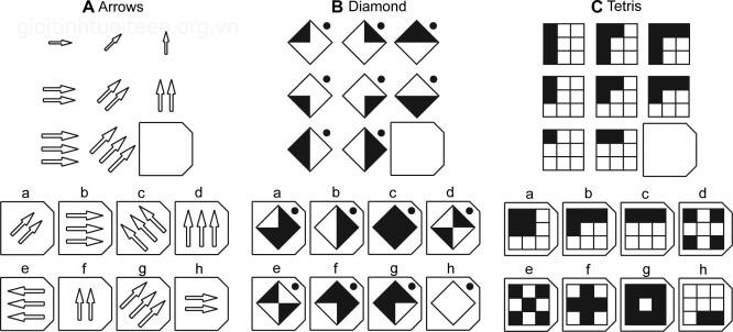 Raven's như cuốn sách tranh không lời - những hình ảnh trừu tượng kể câu chuyện về tư duy logic, vượt qua mọi rào cản ngôn ngữ và văn hóa. Raven's như cuốn sách tranh không lời - những hình ảnh trừu tượng kể câu chuyện về tư duy logic, vượt qua mọi rào cản ngôn ngữ và văn hóa.