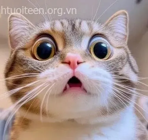 Khoảnh khắc mèo hoang bất động trước biểu cảm giật mình