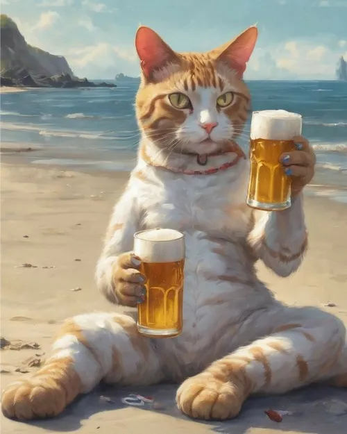 Bộ meme mèo uống bia khi bạn bè rủ rê nhậu sương sương
