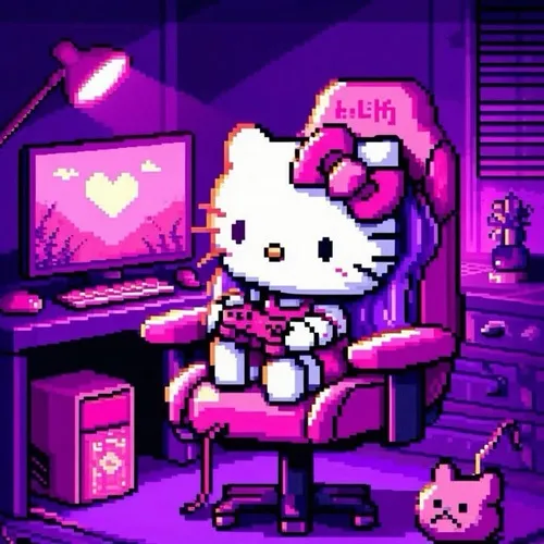 Hình đại diện cute ánh neon phối tông pastel hồng tím