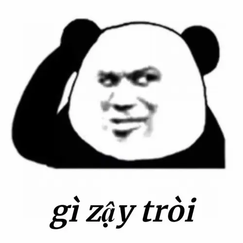 Meme chế gấu trúc run sợ nhìn quanh lo lắng.