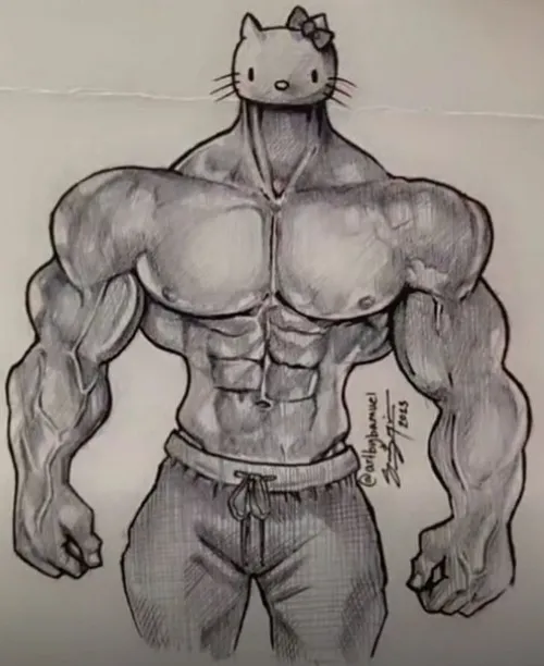 Meme chế mèo protein siêu bắp flex dáng sắc nét giữa lớp hiệu ứng phóng đại