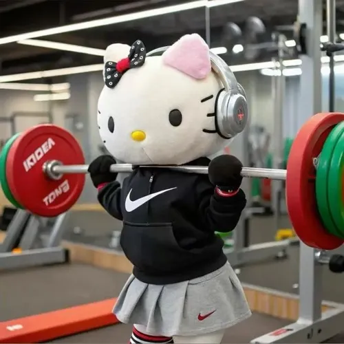 Meme mèo Kitty cơ bắp khoe cơ bụng sáu múi