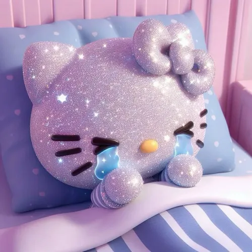 Hello Kitty buồn rưng rưng tạo không gian cảm thụ dịu êm lúc trái tim chùng xuống