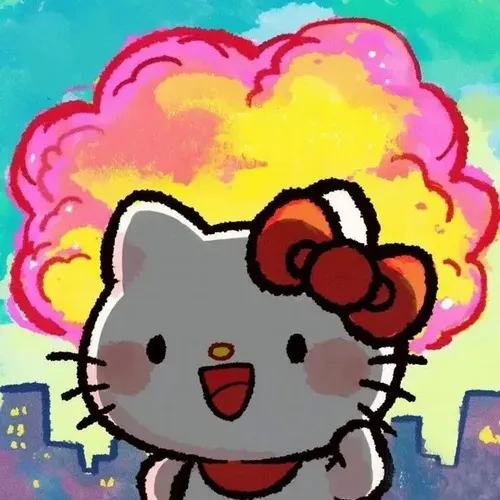 Ảnh meme vui mèo cảm xúc liếc sang sticker mèo cạnh bên