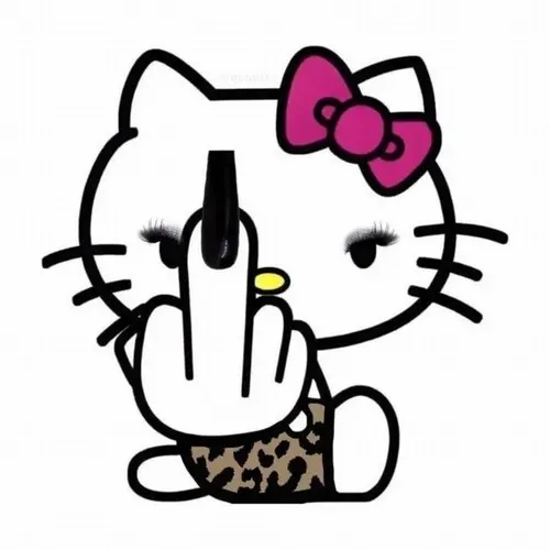 Hình troll mèo biểu cảm mệt mỏi nằm dài giữa màu hồng chủ đạo