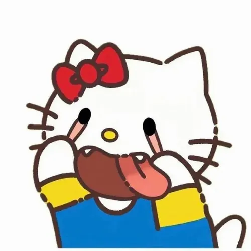 Meme hài mèo Hello Kitty mắt long lanh cực dễ thương