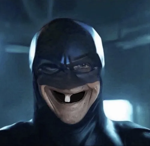 Meme Batman bật dây móc băng qua Gotham tối mịt