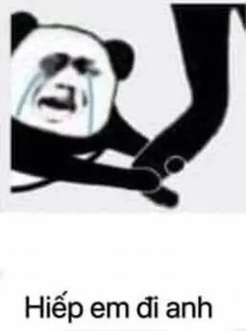 Ảnh chế gấu trúc cà khịa với miệng nhếch chế giễu nhẹ