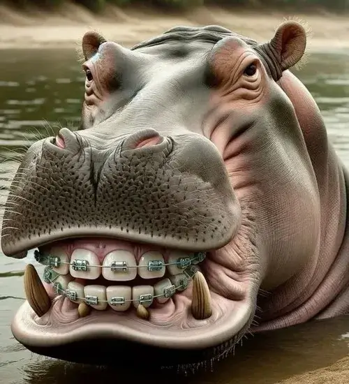 Hình chế meme vui hà mã béo hé lộ mương cạn phía sau