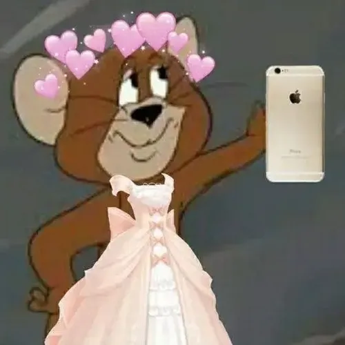 Meme Jerry mặc váy cưới hợp để diễn tả khoảnh khắc e thẹn giữa hai người yêu