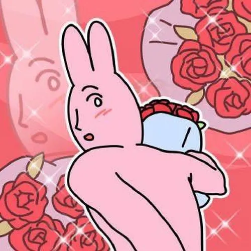 Meme thỏ hồng siêu hợp tâm trạng ngại ngùng khi bị bạn réo tên