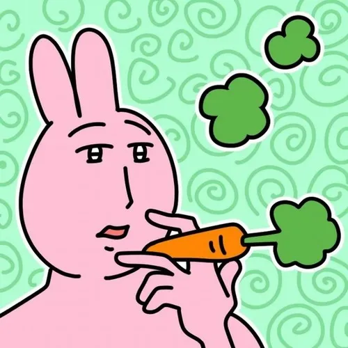 Ảnh troll con thỏ vui diễn tả cái miệng chúm chím trong từng khung hình