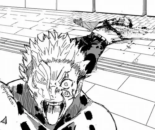 Làn da khắc họa dấu ấn nguyền rủa của Sukuna tạo hiệu ứng thị uy cực mạnh trong chat