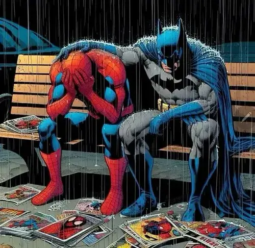 Meme người nhện và Batman đáp mái nhà nêu tinh thần nghĩa hiệp cùng bản lĩnh tuổi trẻ