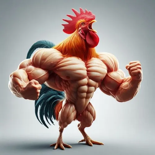 Ảnh vui con gà thể hiện dáng nhún nhảy khi cựa chân chạm đất