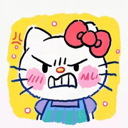 Ảnh đại diện Hello Kitty vô tri hiện blank-face kết hợp nét cong mềm