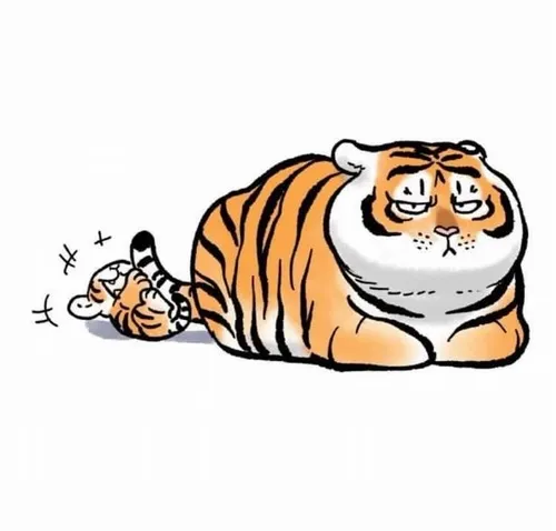 Meme hổ béo mặt lạnh phúng phính cáu gắt nhẹ nhìn như béo quá đà