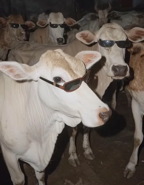 Meme con bò nằm dài trên thảm cỏ xanh với vẻ đời nhẹ nhàng.