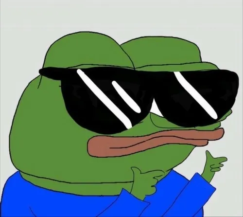 Hình meme hài ếch pepe giơ tay like bằng biểu cảm đơ đơ.