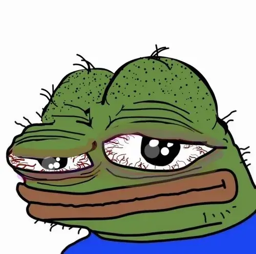 Meme chế ếch pepe liếc xuống dưới đầy xem thường.