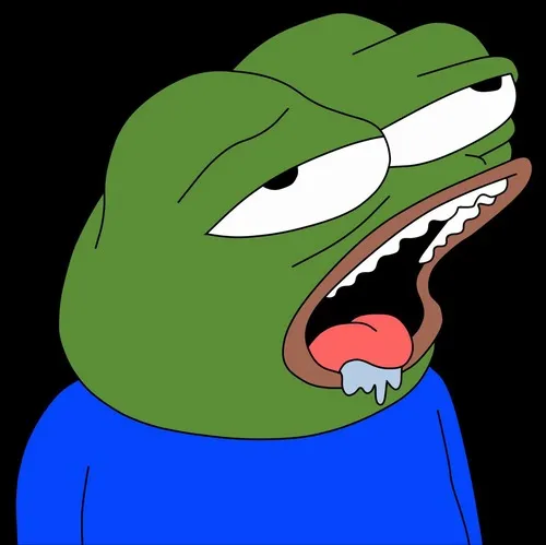 Meme chế ếch pepe run rẩy nhẹ như vừa sợ hãi.