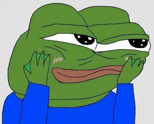 Hình chế meme vui ếch pepe chu môi hờn dỗi dễ thương.