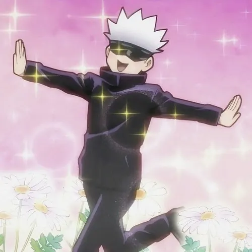 Meme Satoru Gojo cười nửa miệng mang uy thế dòng máu