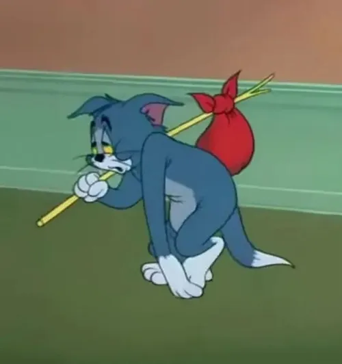 Meme chế mèo Tom biểu đạt ánh mắt trợn tròn trong khoảnh khắc thất bại toàn phần