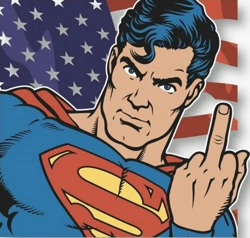 Hình meme hài Clark Kent bật khả năng bay chớp nhoáng